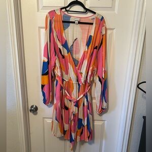 Ava & Viv Multicolor Long Sleeve Dress